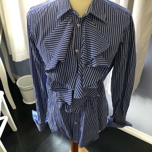Ralph Lauren blue stripped fitted blouse size 12
